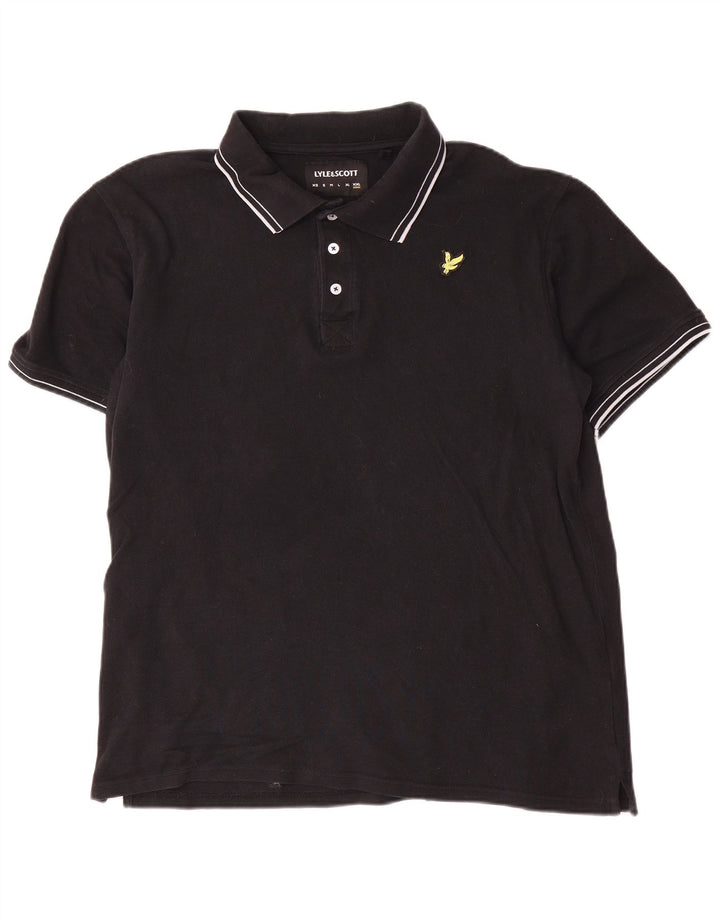 Lyle & Scott Polo para hombre 2XL Algodón negro