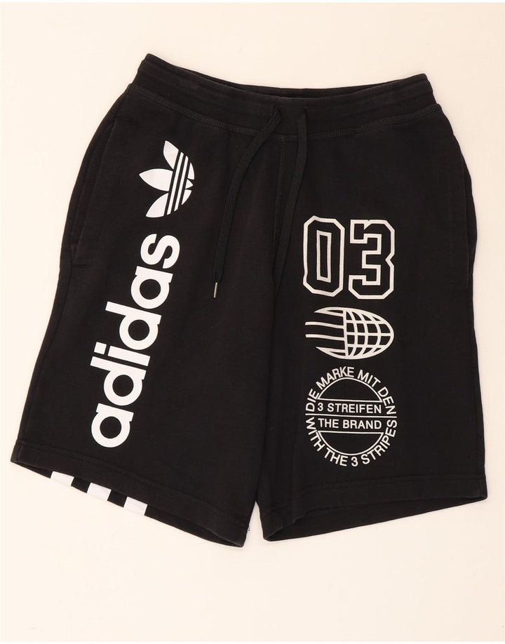 ADIDAS Mens Graphic Sport Shorts Pequeño Algodón Negro