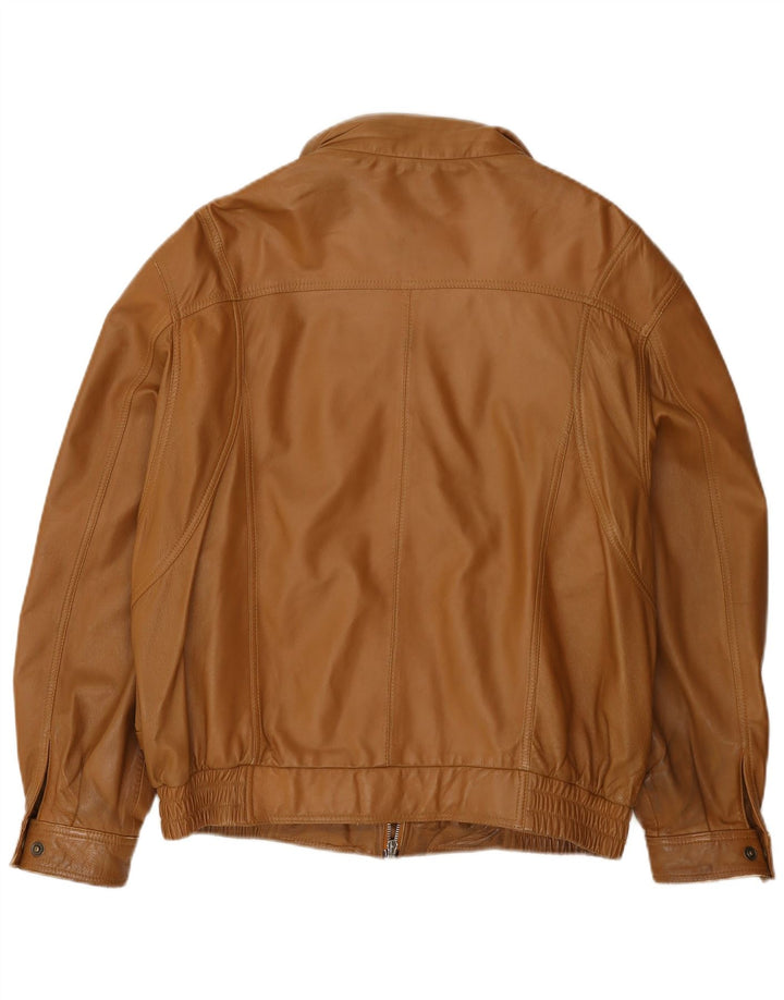 Vintage hombres bombardero chaqueta de cuero EU 50 cuero marrón grande