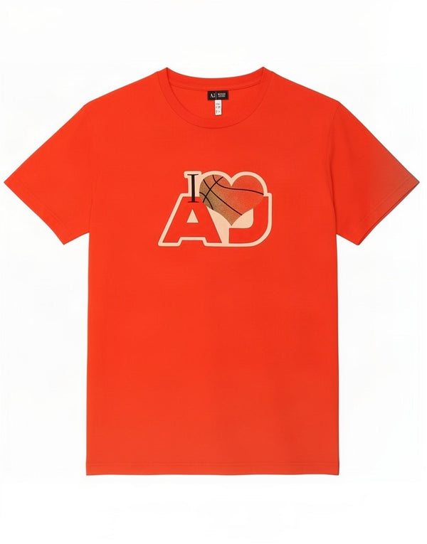Armani Jeans Camiseta estampada para hombre Top grande de algodón rojo