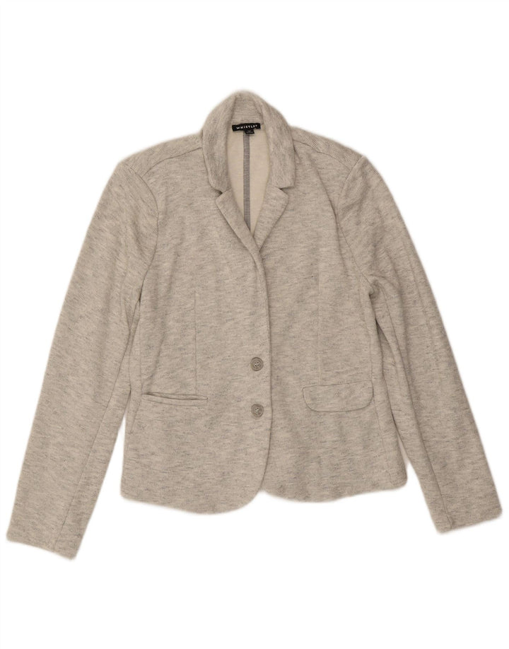 Whistles Chaqueta tipo blazer de 2 botones para mujer Reino Unido 42 Algodón moteado gris medio