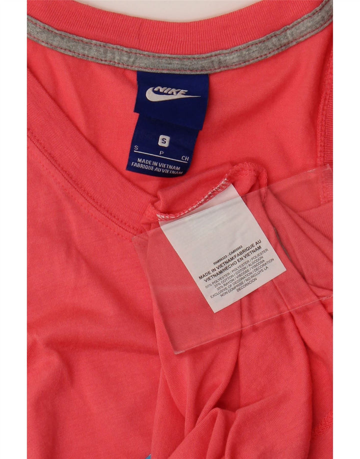 NIKE Camiseta sin mangas gráfica para mujer UK 10 Small Pink Poliéster