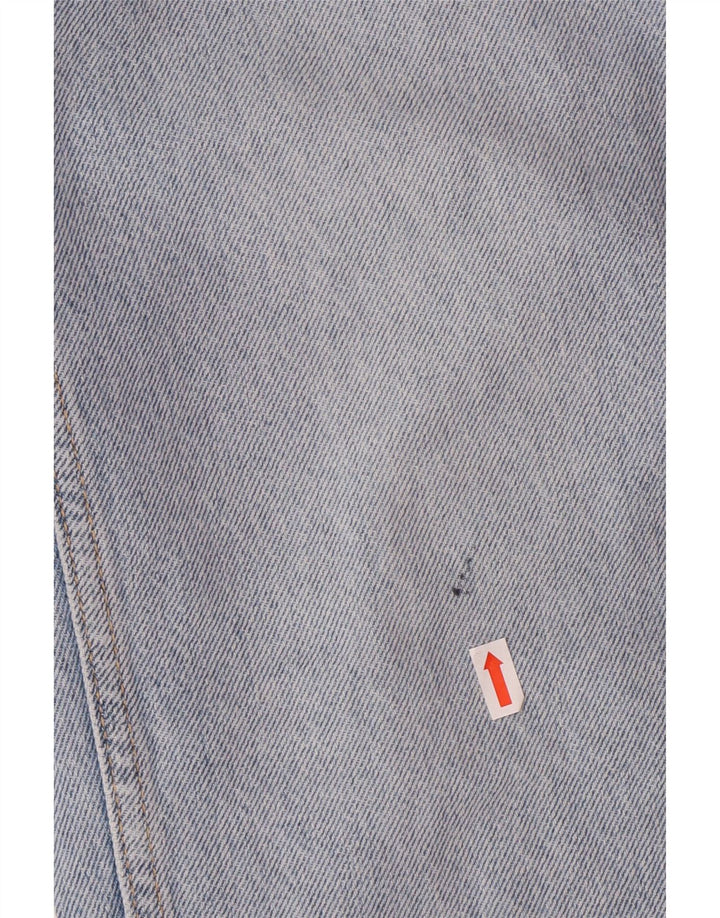 Zara Vaqueros rectos de cintura alta para mujer EU 34 2XS W24 L27 Azul Algodón Clásico