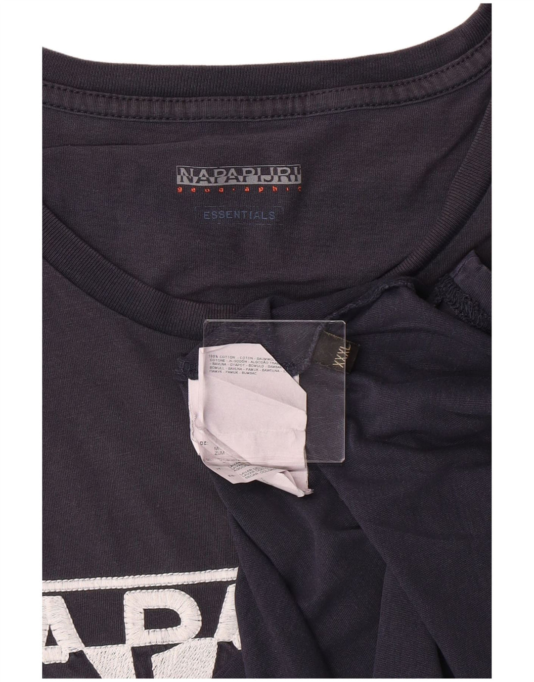 NAPAPIJRI Camiseta con gráfico geográfico para hombre Top 3XL Algodón azul marino