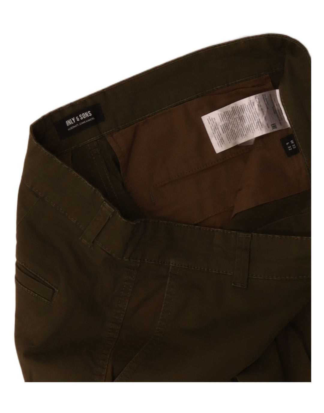 ONLY & SONS Pantalones tipo joggers cargo para hombre W32 L29 Algodón caqui