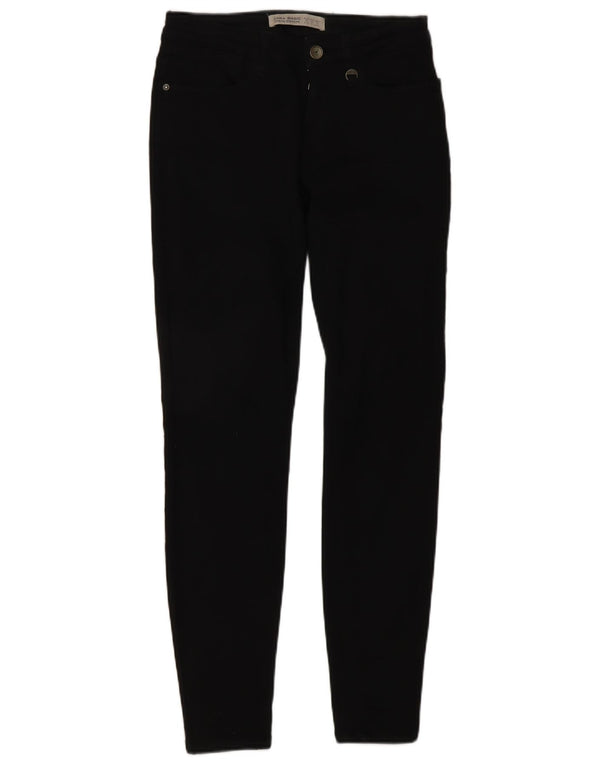 Zara Vaqueros pitillo para mujer EU 34 2XS W24 L28 Algodón negro