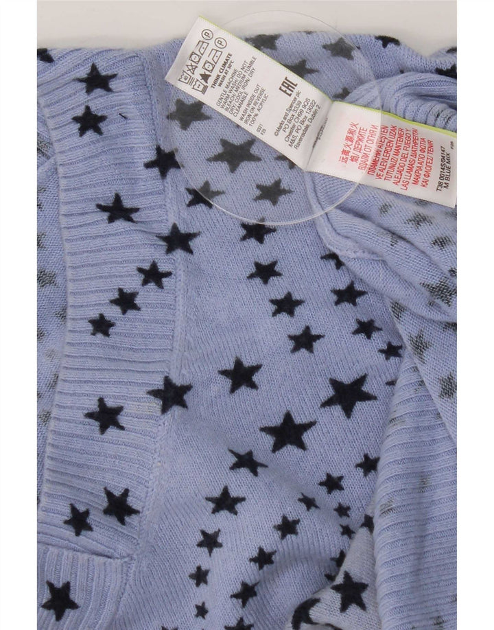 Marks & Spencer Suéter con Cuello en V y patrón Abstracto para Mujer UK 40 XL Azul