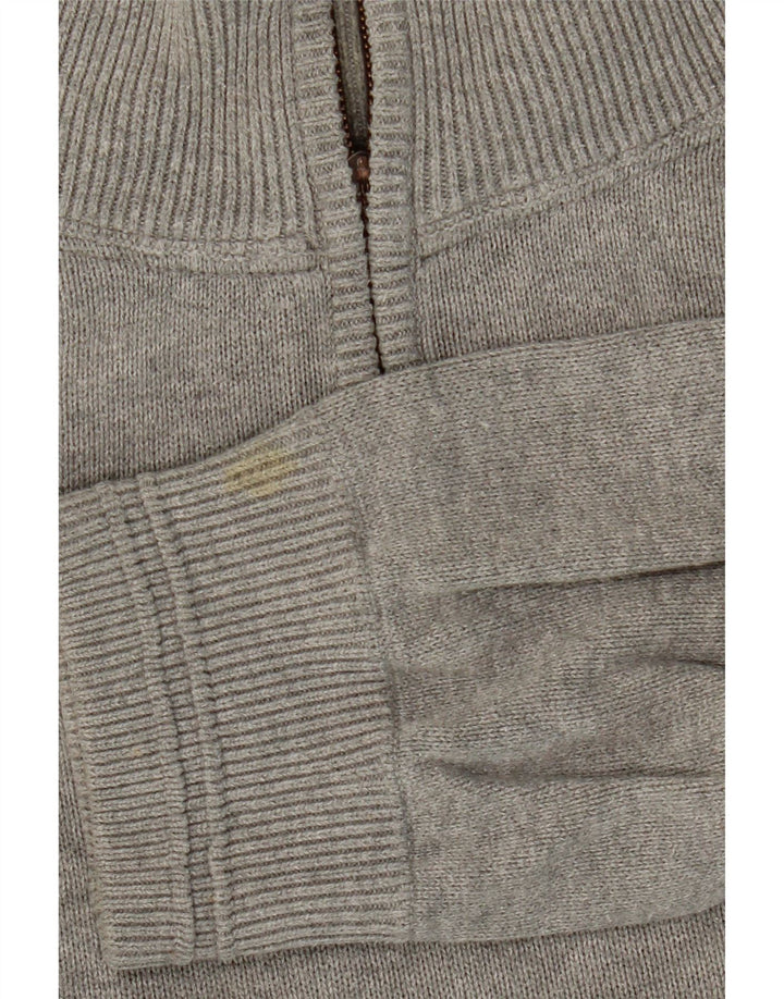 TIMBERLAND Suéter tipo jersey con cuello y cremallera de ajuste regular para hombre XL Gris