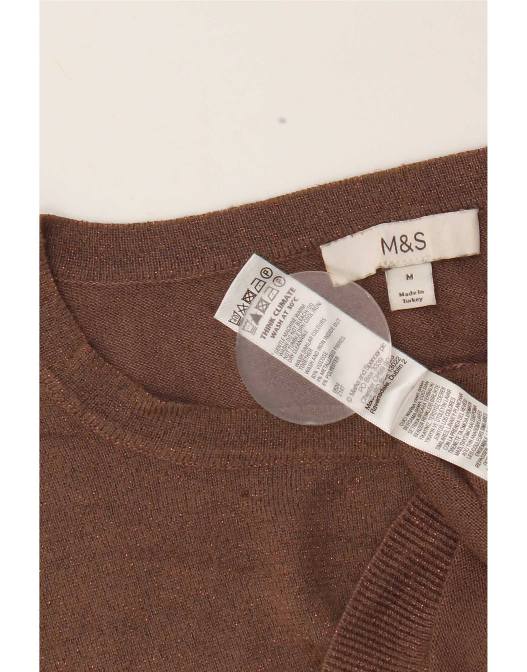 Marks & Spencer Jersey con Cuello Barco para Mujer UK 44 Marrón Medio