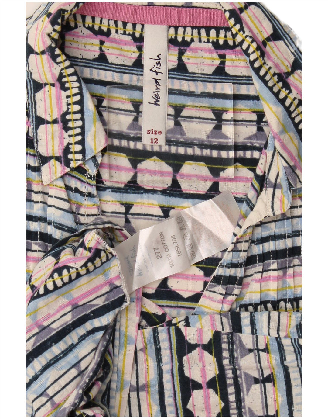 Weird Fish Blusa para mujer UK 40 Mediana Multicolor Geométrica