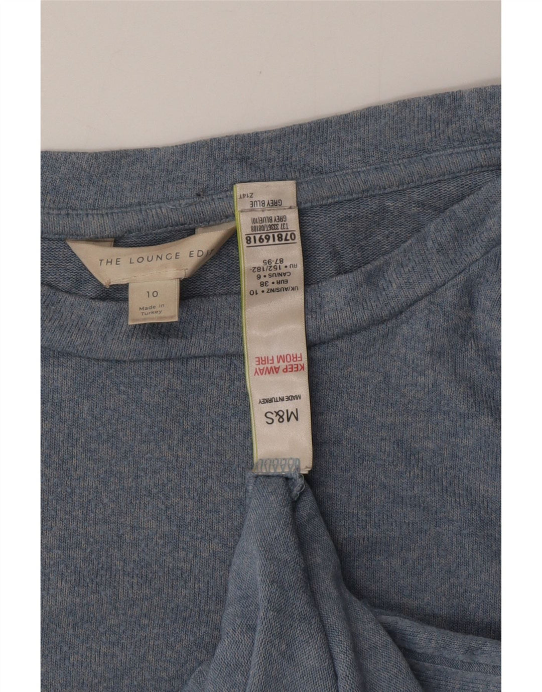 MARKS & SPENCER Suéter tipo jersey de gran tamaño con cuello barco para mujer UK 10 Small Blue