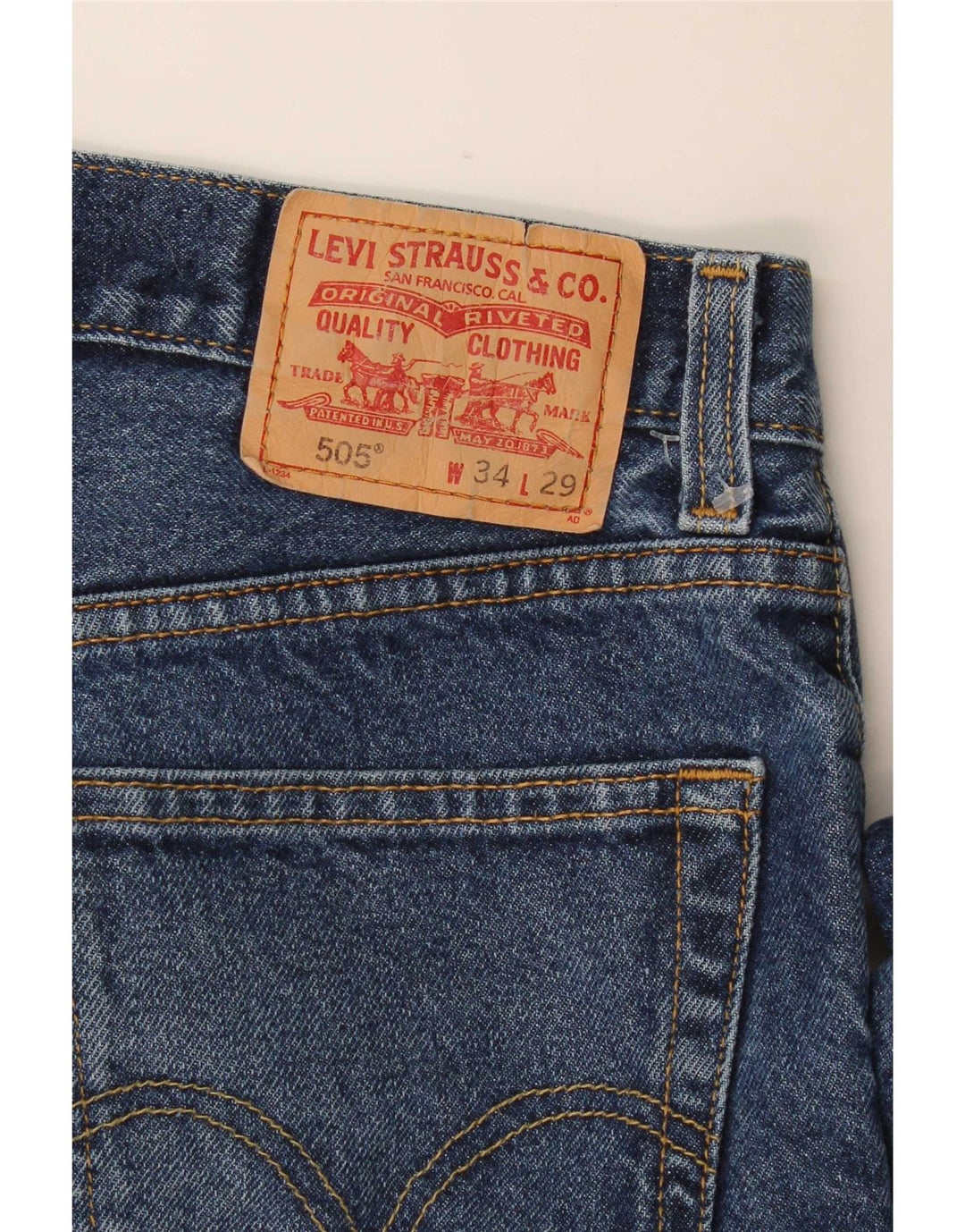 Levi's Vaqueros rectos de corte regular 505 para hombre W34 L29 Algodón azul