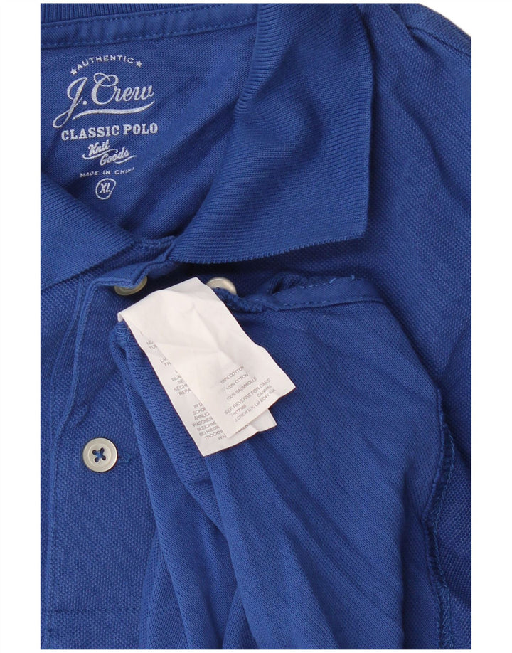 J. CREW Polo de manga larga de corte clásico para hombre XL Algodón azul