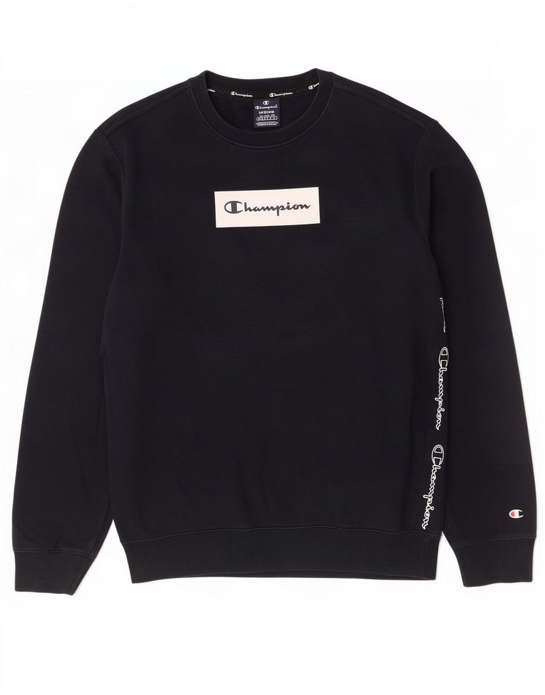 Champion Sudadera Con Estampado Gráfico Jumper Medium Azul Marino Algodón