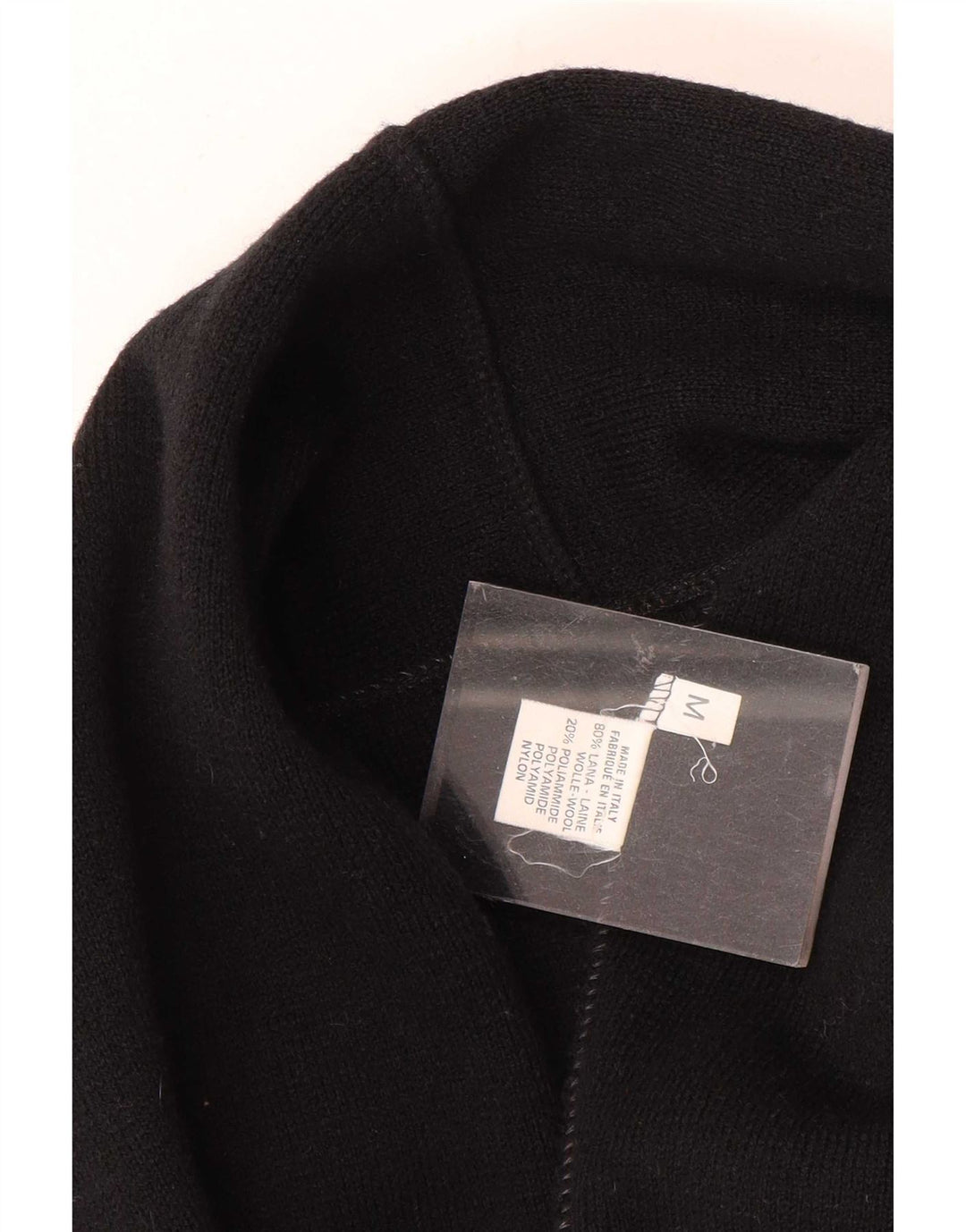 Vintage mujer oversized Cardigan suéter Reino Unido 14 lana negra mediana