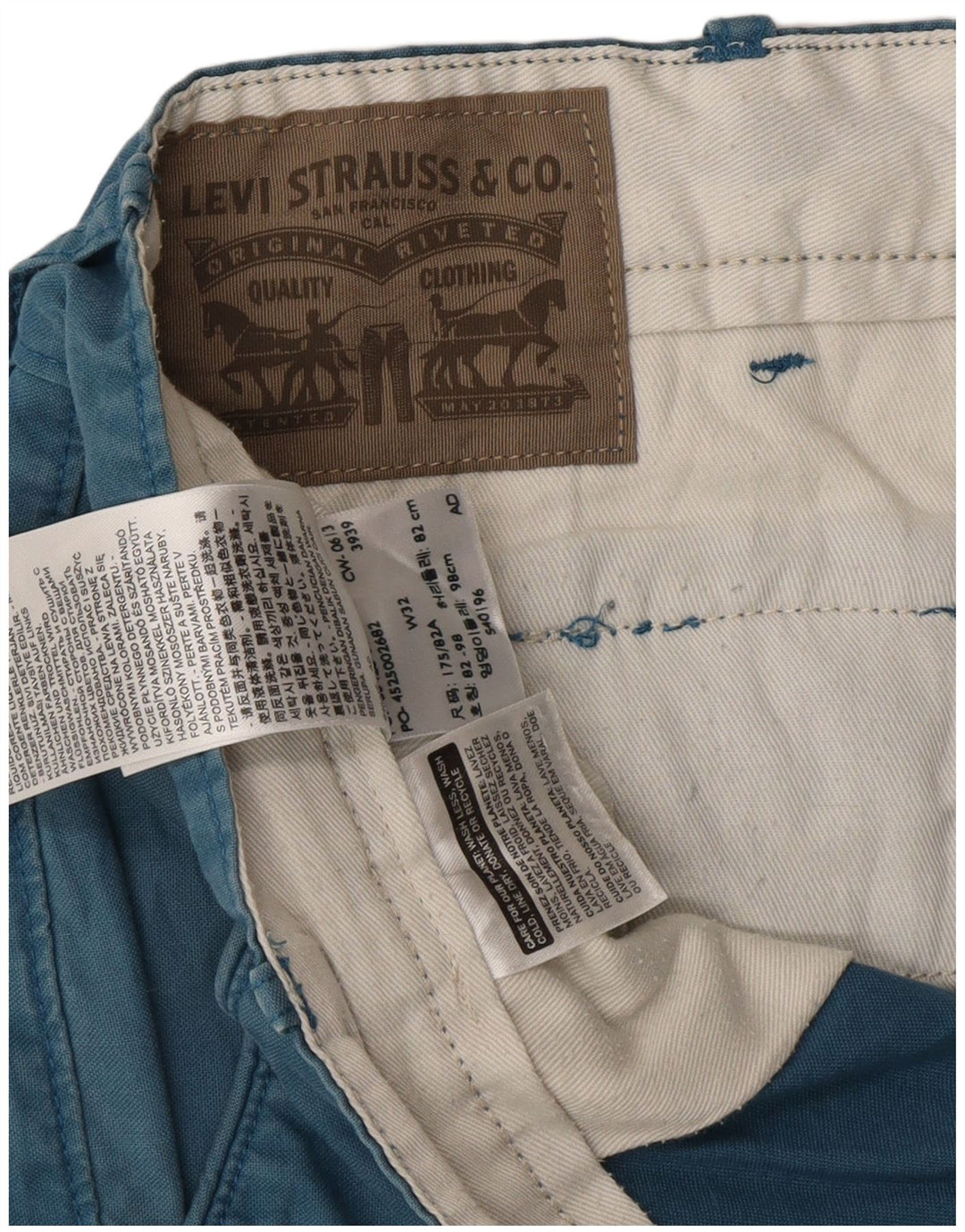 LEVI'S Pantalones cortos chinos para mujer W32 Algodón azul grande