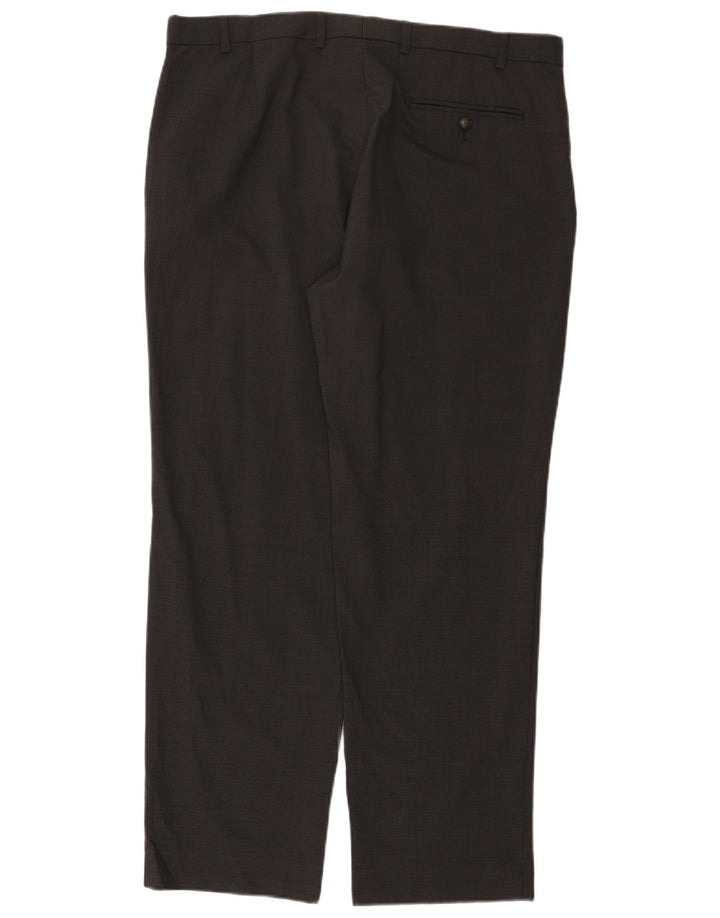 Marks & Spencer Pantalón de traje recto para hombre W38 L31 Lana gris