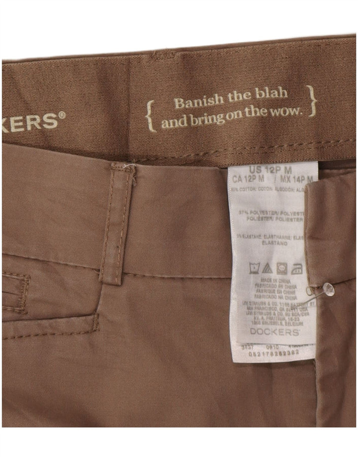 DOCKERS Pantalones casuales rectos para mujer US 12 Large W32 L28 Marrón