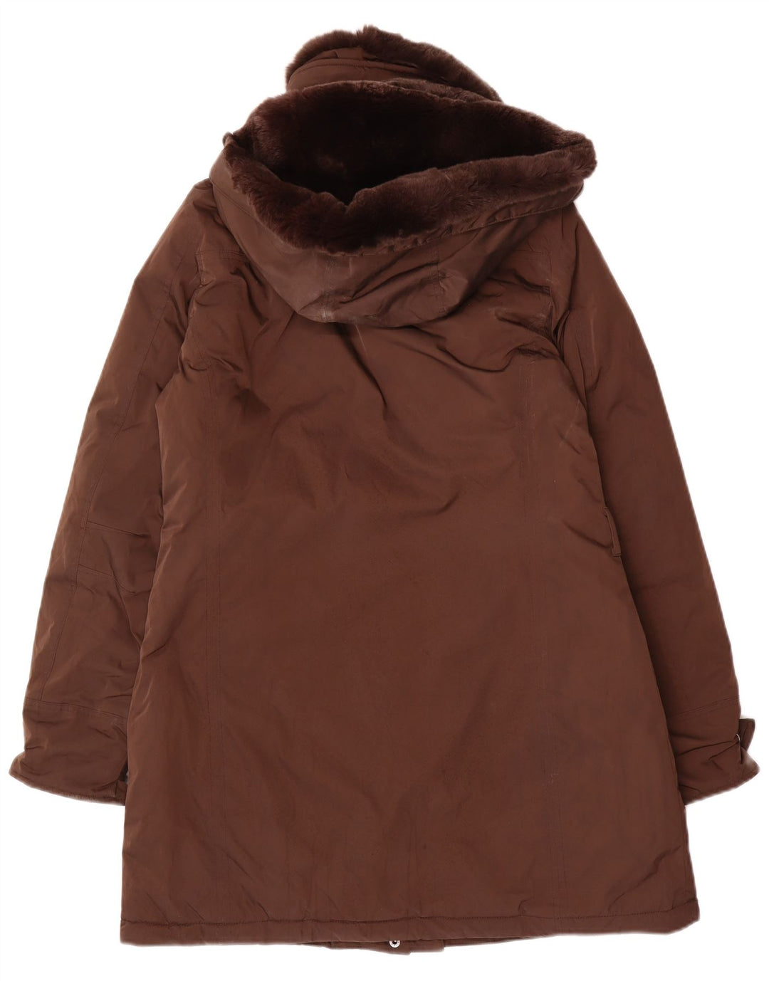 Woolrich Parka con capucha para mujer UK 44 Poliéster marrón medio