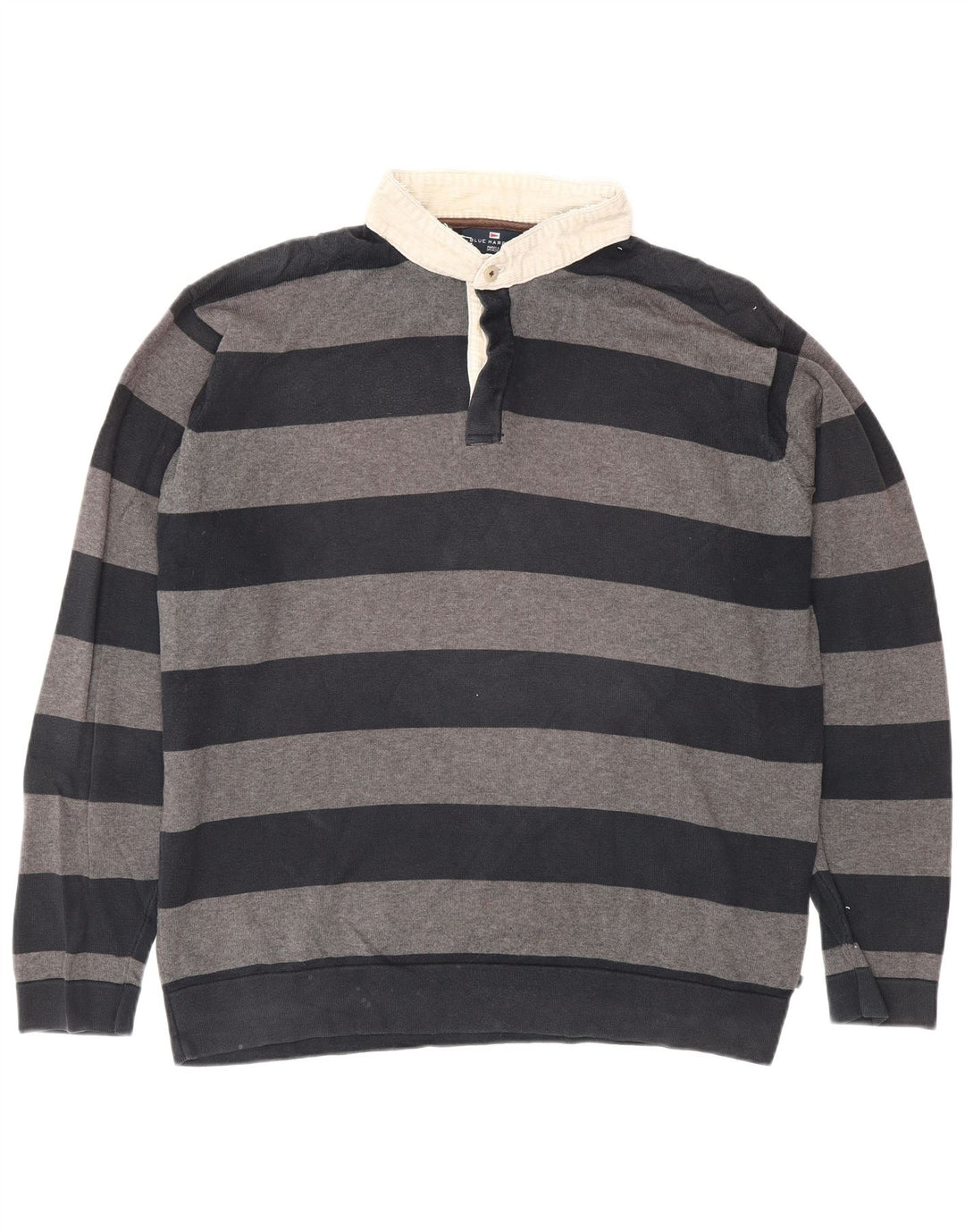 Marks & Spencer Suéter tipo jersey con cuello tipo polo azul Harbor para hombre, talla grande, gris