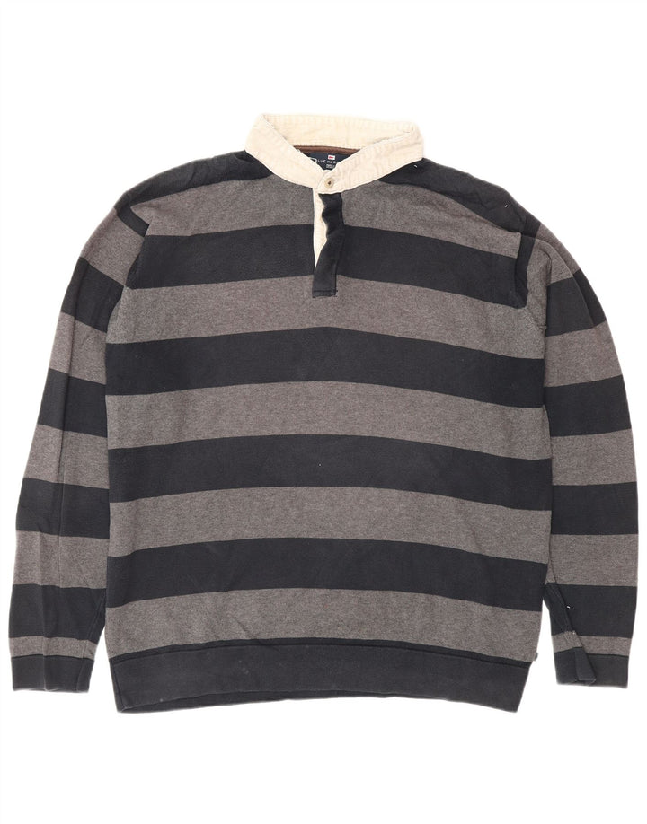 Marks & Spencer Suéter tipo jersey con cuello tipo polo azul Harbor para hombre, talla grande, gris