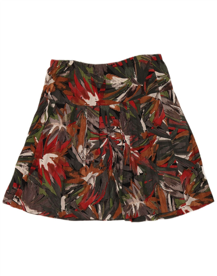 Vintage mujer patrón abstracto una línea falda W34 grande multicolor