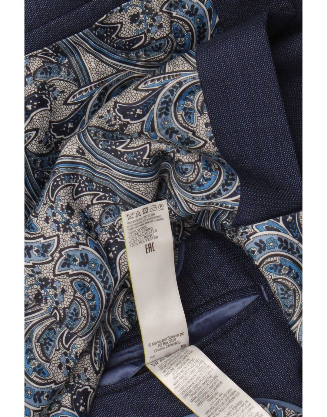Marks & Spencer Chaqueta tipo blazer de 2 botones para hombre UK 38 Lana azul mediana