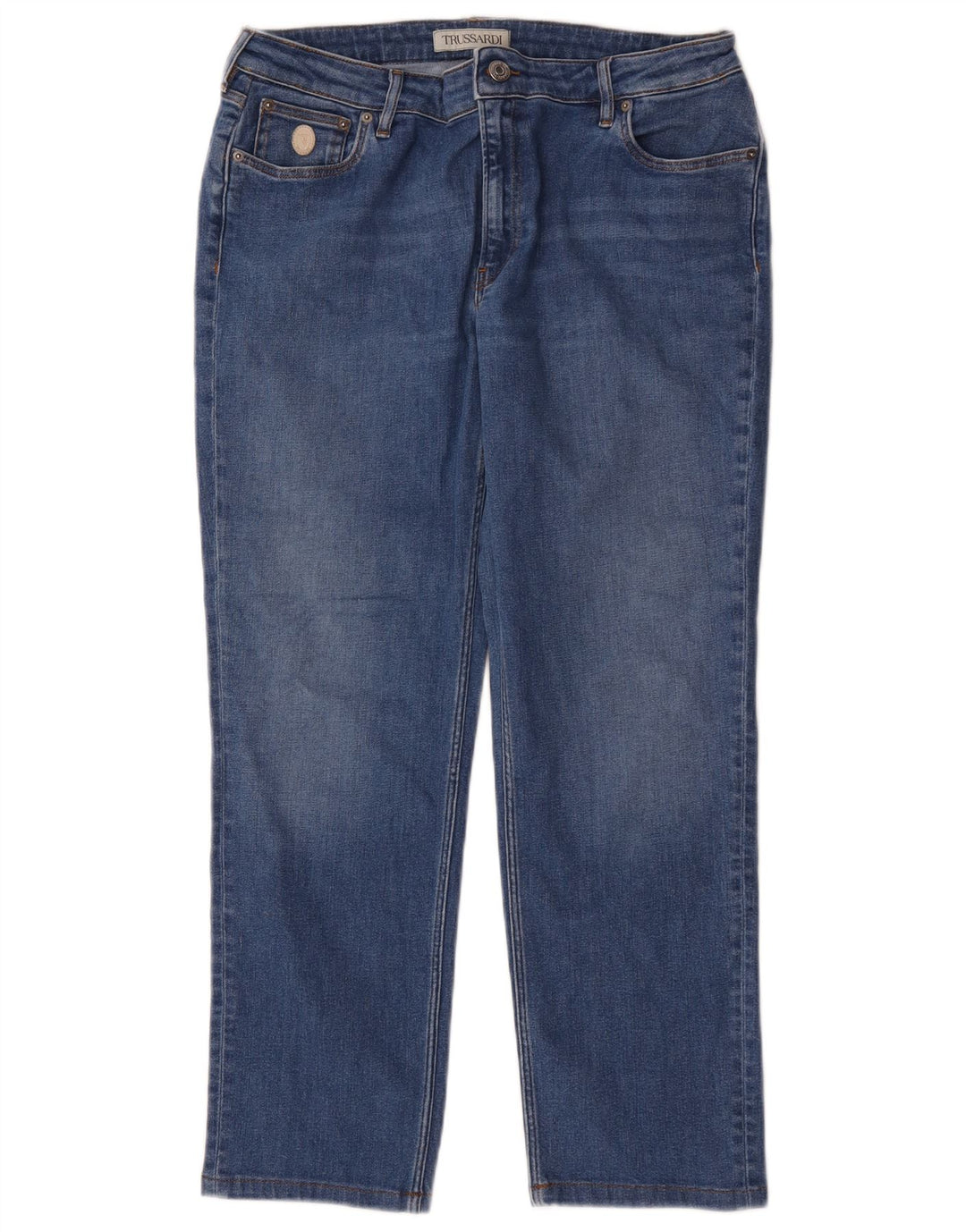 Vaqueros Trussardi Mujer Rectos W35 L26 Azul Algodón