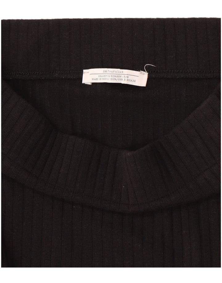Zara Mujer Falda Midi De Punto Pequeña W26 Negro