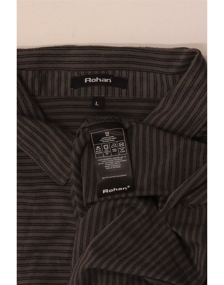 Rohan Polo Hombre Grande Gris Rayas Poliéster
