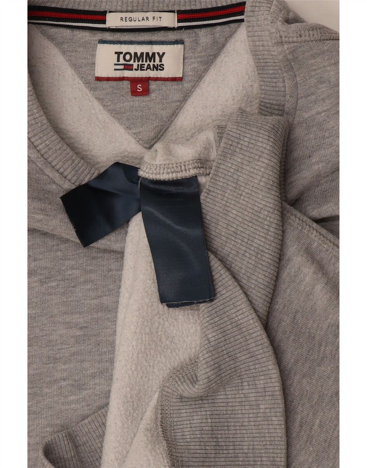 TOMMY HILFIGER Sudadera de corte regular para hombre, tipo jersey, pequeño, gris moteado