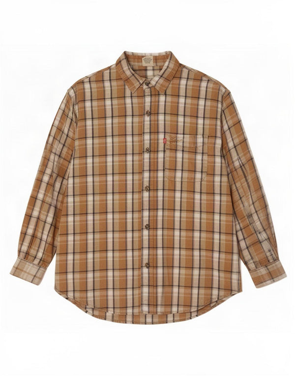 Camisa Levi's Hombre Algodón A Cuadros Marrón Medio