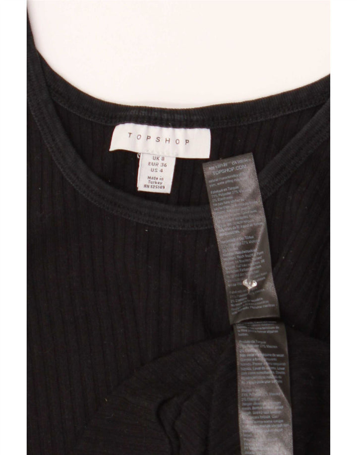 Top de tirantes para mujer Topshop UK 8 Small Poliéster negro