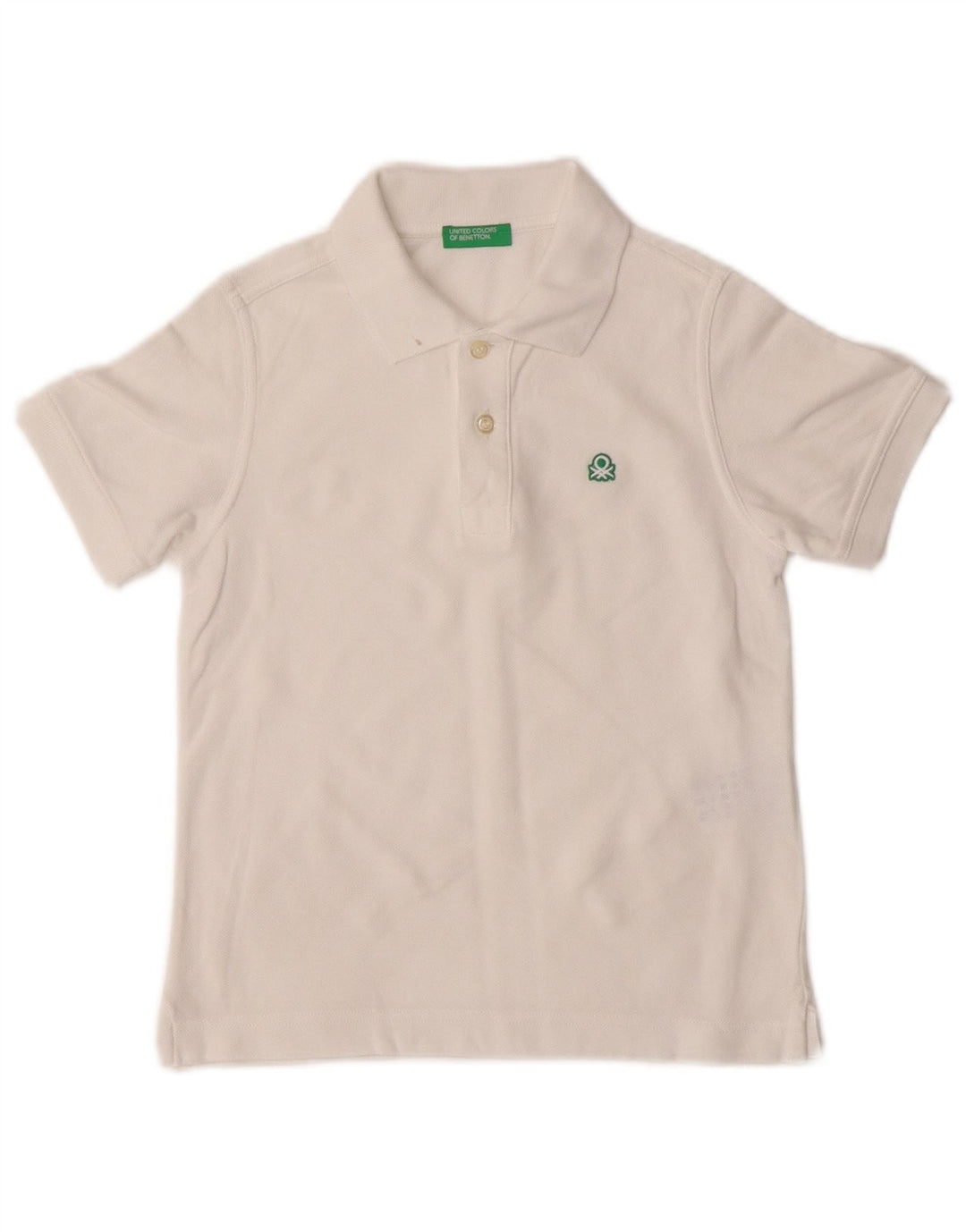 Benetton Polo para Niño 6-7 Años Small Blanco Algodón