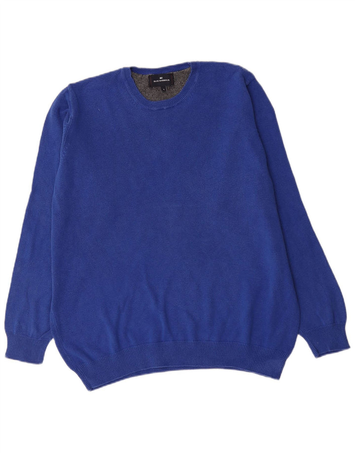 Marks & Spencer - Jersey de cuello redondo para hombre, color azul, talla grande, color azul