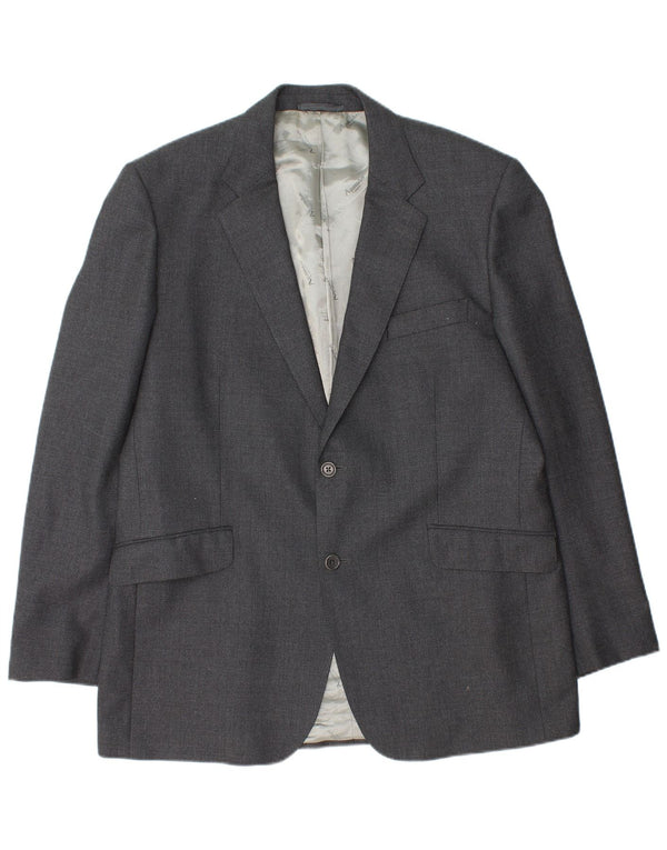 Aquascutum Chaqueta Blazer de 2 Botones para Hombre UK 46 3XL Lana Gris