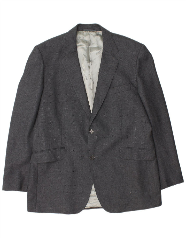 Aquascutum Chaqueta Blazer de 2 Botones para Hombre UK 46 3XL Lana Gris