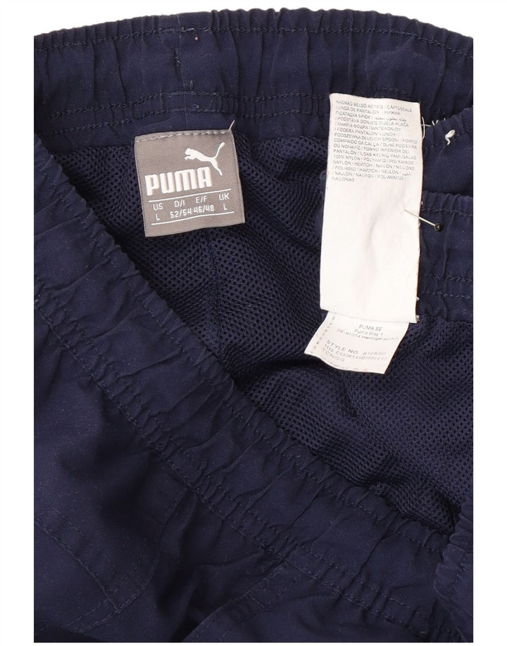 Puma - Pantalón de chándal para hombre, talla grande, nailon azul marino