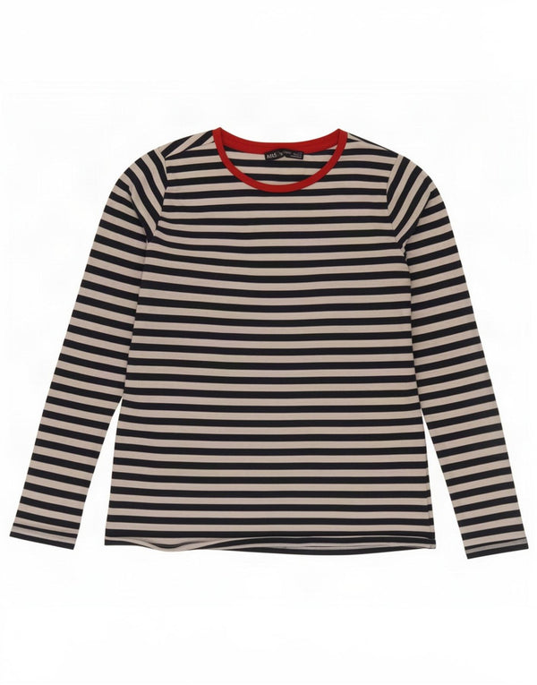 Marks & Spencer Top para mujer de manga larga UK 10 Small Azul marino a rayas