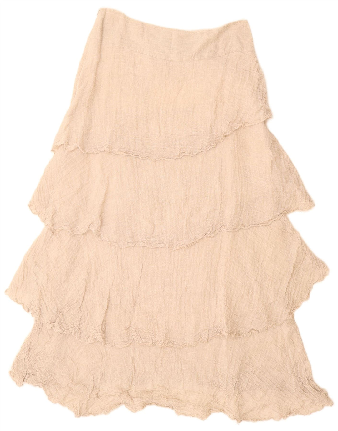 VINTAGE Falda escalonada de cintura alta para mujer W28 Beige medio