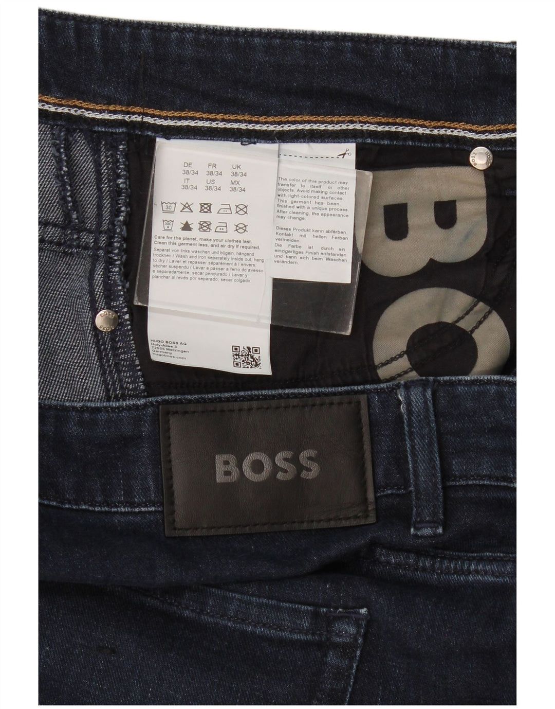 Vaqueros Hugo Boss Hombre Slim W38 L34 Algodón Azul Marino