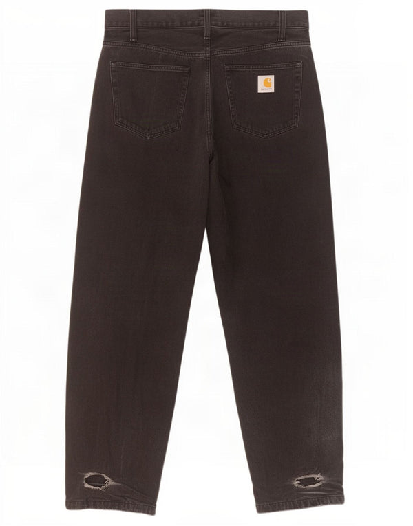 Carhartt Mens Distressed Loose Jeans W32 L31 Black Cotton