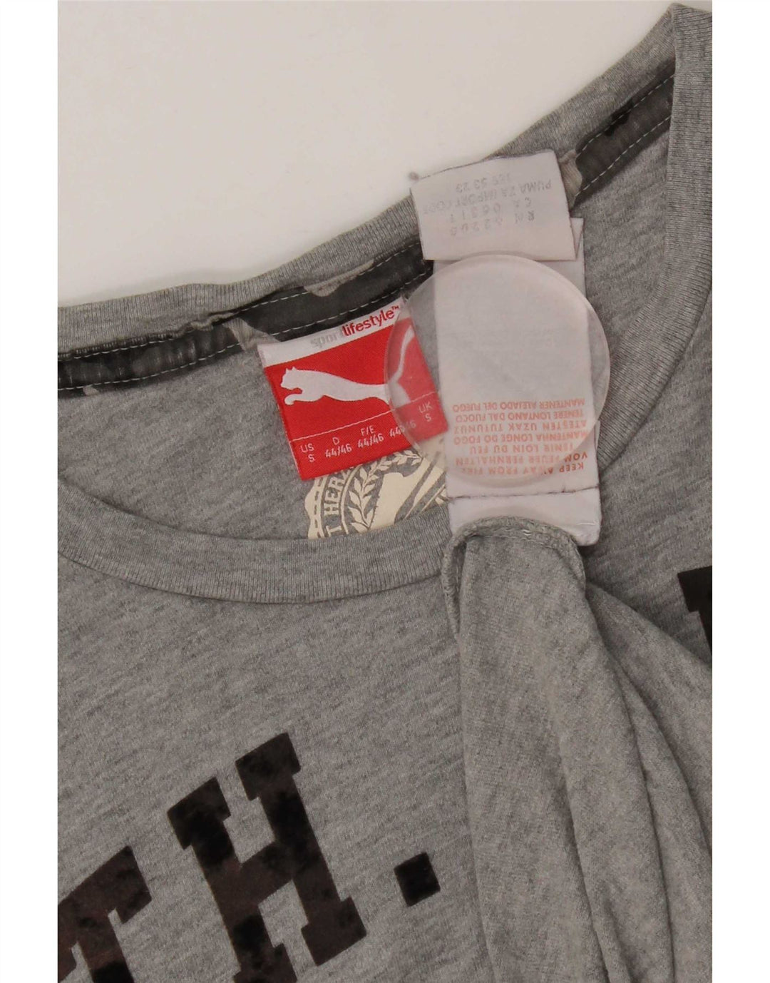 Puma - Camiseta gráfica para hombre, talla pequeña, algodón gris