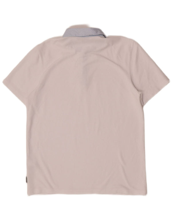 Ted Baker Polo para hombre talla 3 mediana viscosa blanca
