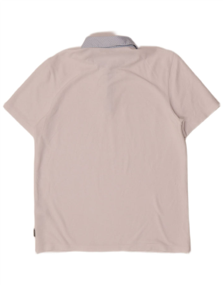 Ted Baker Polo para hombre talla 3 mediana viscosa blanca