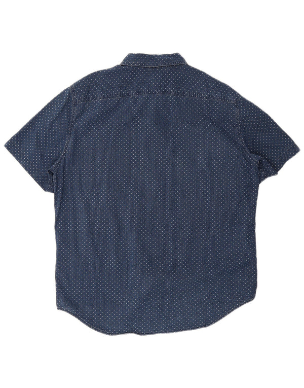 Levi's Camisa de manga corta para hombre, corte estándar, talla grande, de algodón con lunares en azul marino