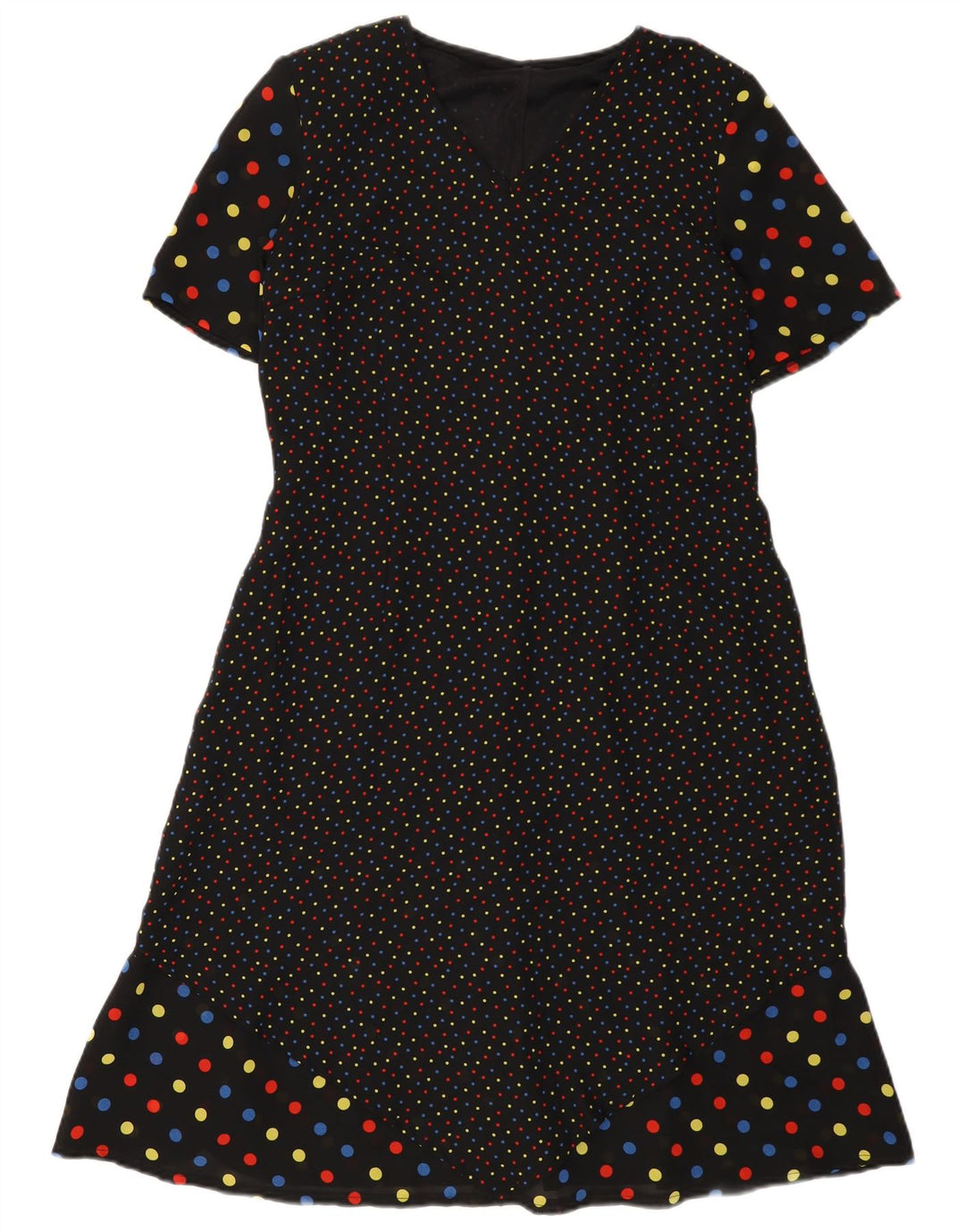 Vestido vintage para mujer IT 48 XL Poliéster manchado negro