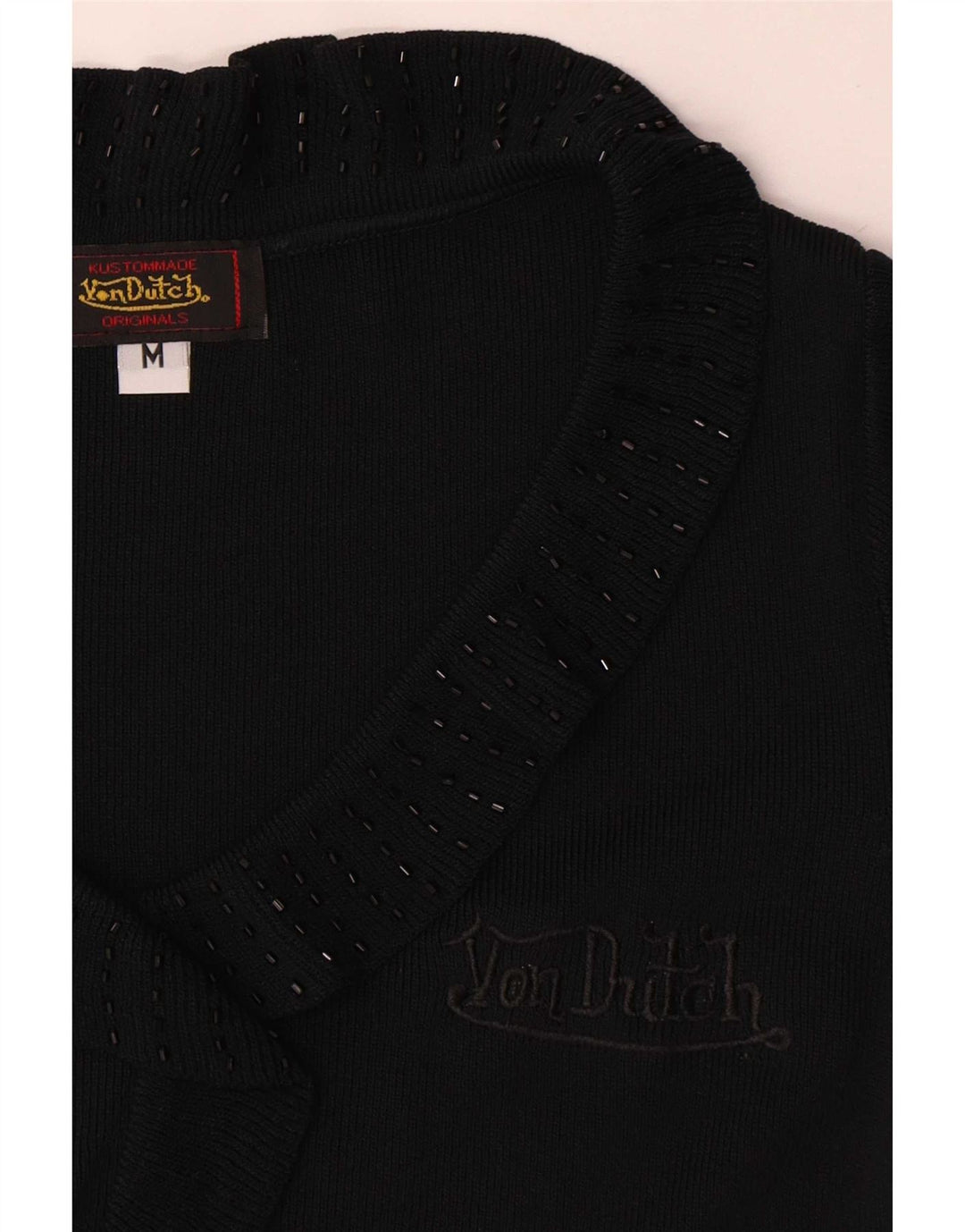 Von Dutch Blusa para mujer Top UK 42 Microfibras negras medianas