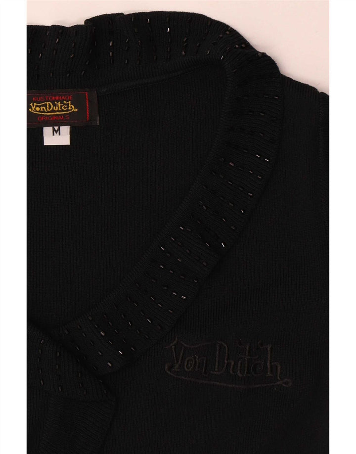 Von Dutch Blusa para mujer Top UK 42 Microfibras negras medianas
