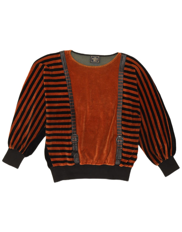 LA MAISON BLU Suéter tipo jersey con cuello barco para mujer UK 40 Marrón medio Rayas